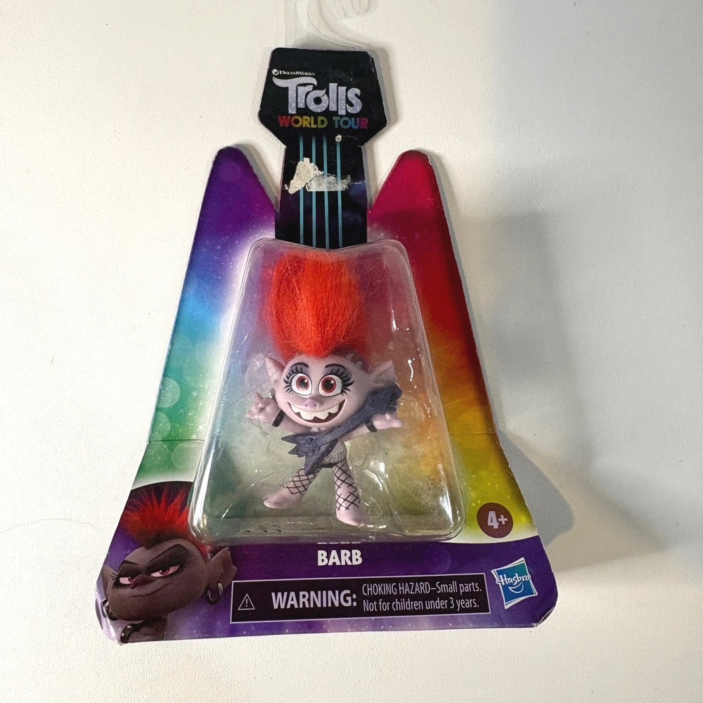 Hasbro Trolls World Tour Barb Figure Queen of Rock Guitar Red Mohawk E6806